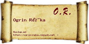 Ogrin Réka névjegykártya